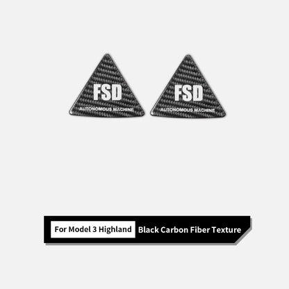 Real Carbon Fiber Rear Quarter Window Trim for Tesla Model 3 & Model Y (2017–2026+) | Compatible with Model 3 Highland & Model Y Juniper | Gloss Black/Red/White Performance Side Window Accent Covers with FSD-Inspired Detail