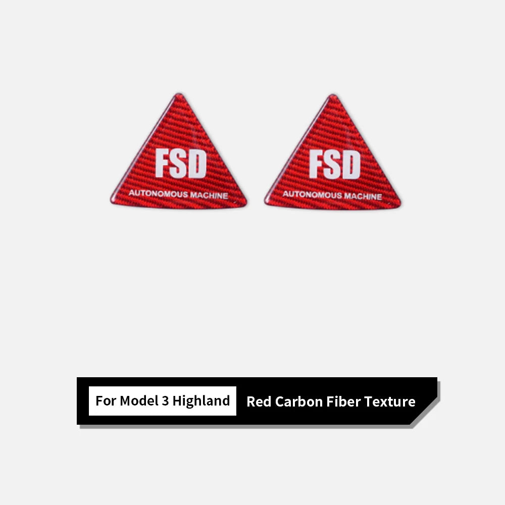 Real Carbon Fiber Rear Quarter Window Trim for Tesla Model 3 & Model Y (2017–2026+) | Compatible with Model 3 Highland & Model Y Juniper | Gloss Black/Red/White Performance Side Window Accent Covers with FSD-Inspired Detail
