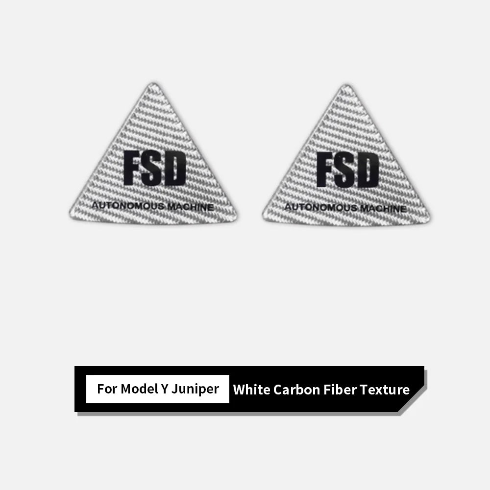 Real Carbon Fiber Rear Quarter Window Trim for Tesla Model 3 & Model Y (2017–2026+) | Compatible with Model 3 Highland & Model Y Juniper | Gloss Black/Red/White Performance Side Window Accent Covers with FSD-Inspired Detail