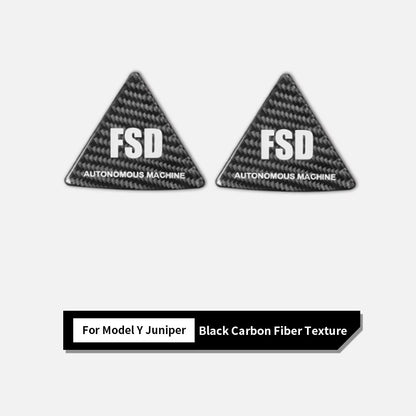 Real Carbon Fiber Rear Quarter Window Trim for Tesla Model 3 & Model Y (2017–2026+) | Compatible with Model 3 Highland & Model Y Juniper | Gloss Black/Red/White Performance Side Window Accent Covers with FSD-Inspired Detail