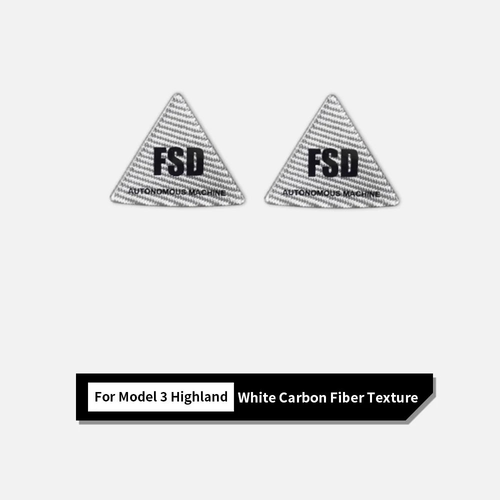 Real Carbon Fiber Rear Quarter Window Trim for Tesla Model 3 & Model Y (2017–2026+) | Compatible with Model 3 Highland & Model Y Juniper | Gloss Black/Red/White Performance Side Window Accent Covers with FSD-Inspired Detail