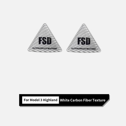Real Carbon Fiber Rear Quarter Window Trim for Tesla Model 3 & Model Y (2017–2026+) | Compatible with Model 3 Highland & Model Y Juniper | Gloss Black/Red/White Performance Side Window Accent Covers with FSD-Inspired Detail