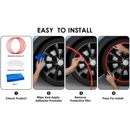 Alloy Wheel Rim Protectors for Tesla Model S / Model 3 / Model X / Model Y (2012–2026) – Curb Rash Guard Ring with 3M Adhesive, Scratch & Impact Protection