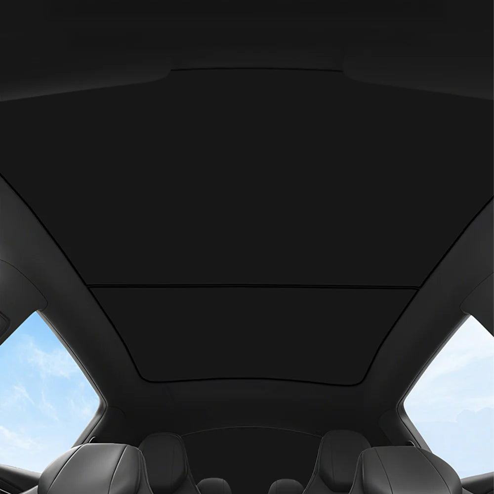 Custom Split Glass Roof Sunshade for 2026+ Tesla Model YL (Long Wheelbase) – Heat Insulation UV Block Panoramic Roof Shade with OEM Fit & Foldable Design