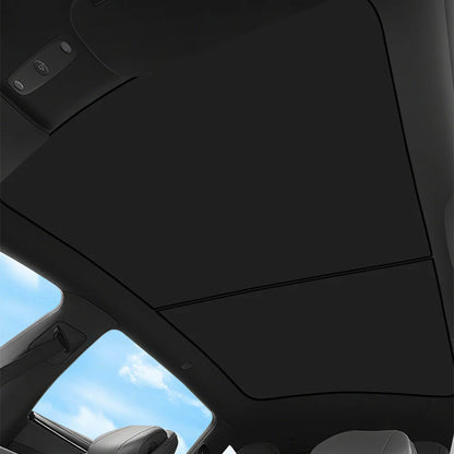 Custom Split Glass Roof Sunshade for 2026+ Tesla Model YL (Long Wheelbase) – Heat Insulation UV Block Panoramic Roof Shade with OEM Fit & Foldable Design