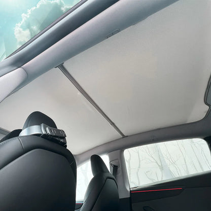 Tesla Model Y Juniper 2025+ Panoramic Glass Roof Sunshade Kit – Full Coverage UV & Heat Insulation Sunshade for Tesla Model Y Juniper AWD/RWD/Performance