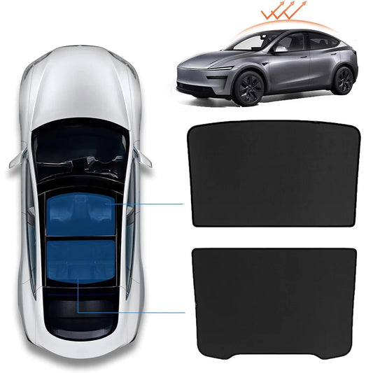 Tesla Model Y Juniper 2025+ Panoramic Glass Roof Sunshade Kit – Full Coverage UV & Heat Insulation Sunshade for Tesla Model Y Juniper AWD/RWD/Performance