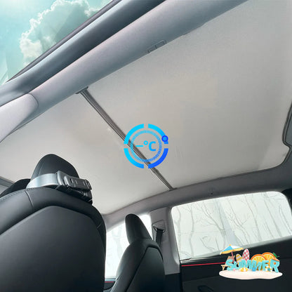 Tesla Model Y Juniper 2025+ Panoramic Glass Roof Sunshade Kit – Full Coverage UV & Heat Insulation Sunshade for Tesla Model Y Juniper AWD/RWD/Performance