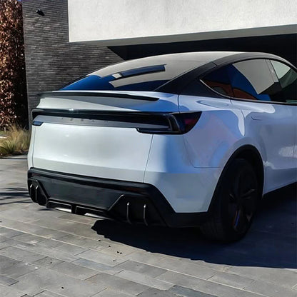 Rear Diffuser Kit for Tesla Model Y Juniper 2026+ (Standard & Long Range) – 3PCS ABS Aerodynamic Rear Bumper Lip Spoiler, No-Drill Installation
