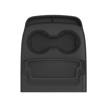 Tesla Model Y 2026+ Standard Center Console Silicone Cup Holder Insert with Glasses Slot & Storage Compartments – Non-Slip One-Piece Organizer for Tesla Model Y Standard Interior