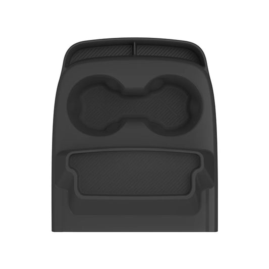 Tesla Model Y 2026+ Standard Center Console Silicone Cup Holder Insert with Glasses Slot & Storage Compartments – Non-Slip One-Piece Organizer for Tesla Model Y Standard Interior