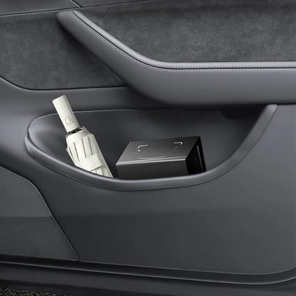 2026+ Tesla Model Y Juniper Side Door Storage Organizer Tray Set (4PCS) – Custom TPE Door Pocket Inserts for Tesla Model Y Juniper (2026) – Waterproof Interior Protection & Storage Upgrade