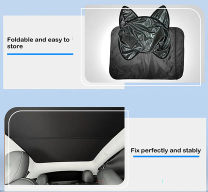 Tesla Model Y Juniper 2025+ Panoramic Glass Roof Sunshade Kit – Full Coverage UV & Heat Insulation Sunshade for Tesla Model Y Juniper AWD/RWD/Performance