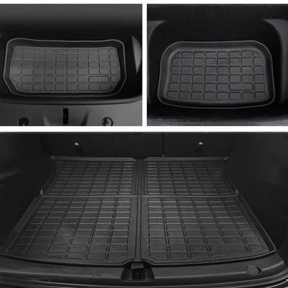 2020–2024 Tesla Model Y All-Weather Cargo Mats Full Set | Custom Fit TPE Trunk Liner, Waterproof & Non-Slip Protection