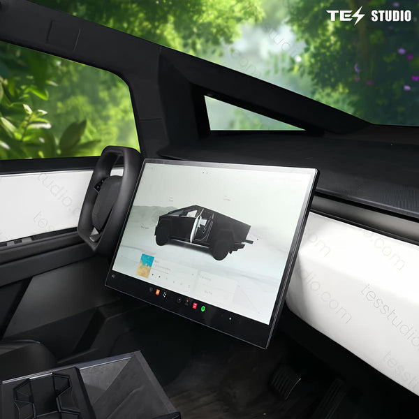 2026 Tesla Cybertruck Center Screen Swivel Rotating Mount Kit V3 – Original Screen Height | 4-Way Adjustable | Easy Installation Aluminum Console Display Bracket