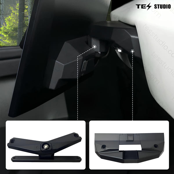 2026 Tesla Cybertruck Center Screen Swivel Rotating Mount Kit V3 – Original Screen Height | 4-Way Adjustable | Easy Installation Aluminum Console Display Bracket