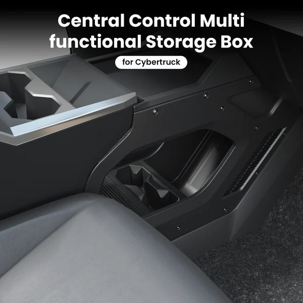 Tesla Cybertruck Aisle Central Storage Box | Lower Center Console Organizer | Multi-Compartment Interior Accessories for Neat & Secure Storage