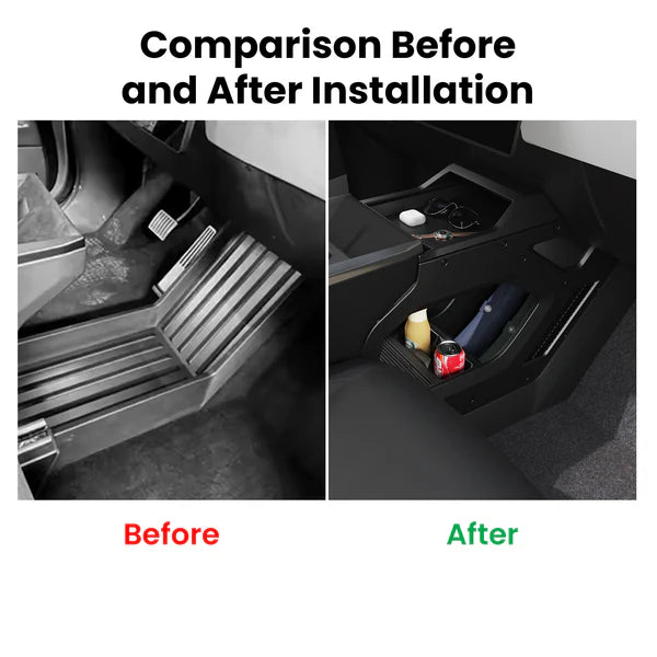 Tesla Cybertruck Aisle Central Storage Box | Lower Center Console Organizer | Multi-Compartment Interior Accessories for Neat & Secure Storage