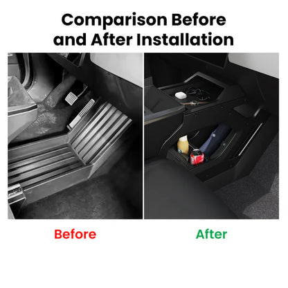 Tesla Cybertruck Aisle Central Storage Box | Lower Center Console Organizer | Multi-Compartment Interior Accessories for Neat & Secure Storage