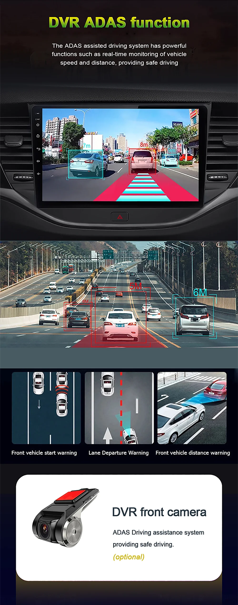 The Nissan X-Trail T30 Car Radio features a DVR ADAS function with advanced assisted driving systems for safe driving.