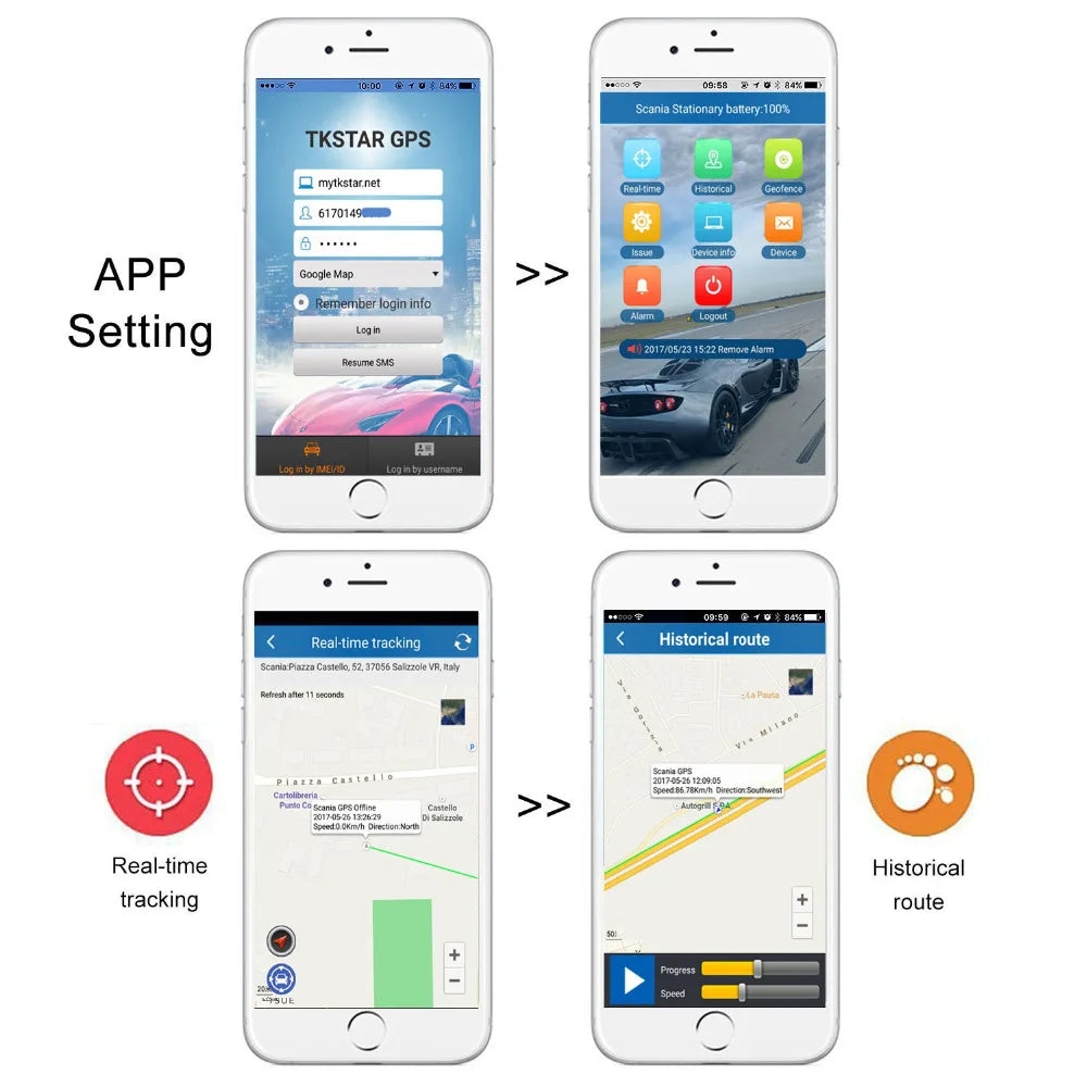 The TKSTAR TK905 GPS Tracker offers real-time and historical tracking, 100% power backup, and seamless connection to Google Maps via an app.