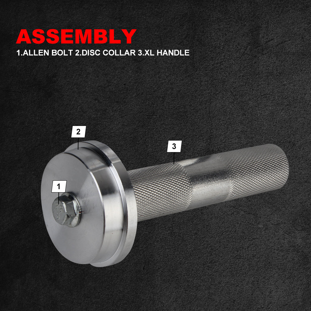 The Universal Bearing Kit contains an assembly, Allen bolts, disc collars, and an XL handle for versatility.