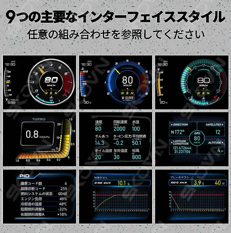 The dual screen design shows multiple key parameters simultaneously, helping drivers monitor car performance.