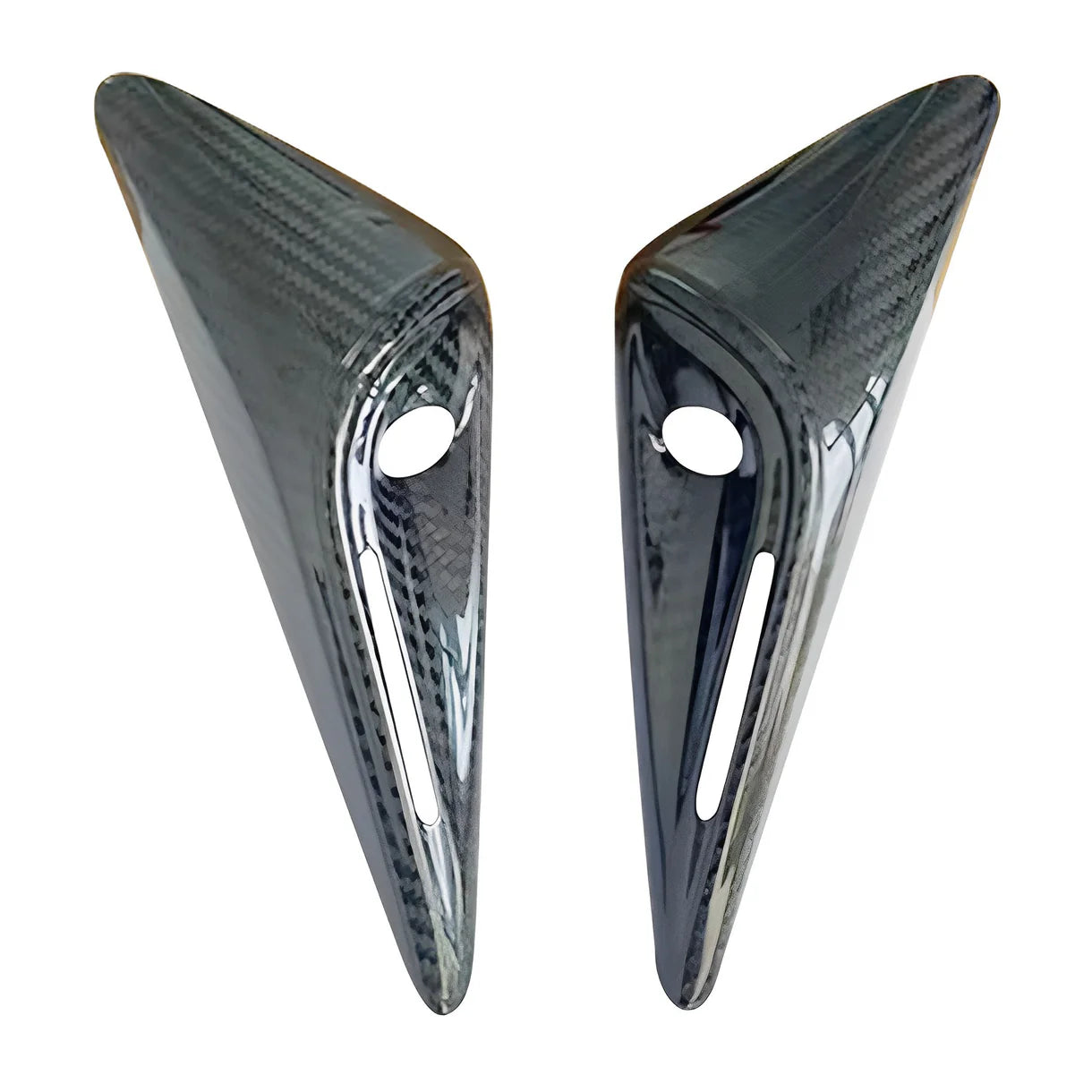 Real Dry Carbon Fiber Side Camera Covers for Tesla Model 3 Highland & Model Y Juniper HW4.0 (2023-2026+) – OEM Fit Turn Signal Camera Overlay Caps
