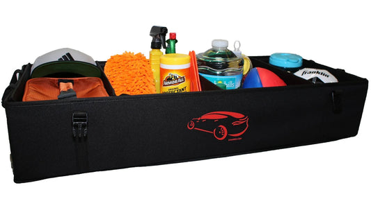 Tesla Model S Trunk Organizer (2012-2020) – Adjustable Storage for Accessories, Cables, Groceries, and Gear