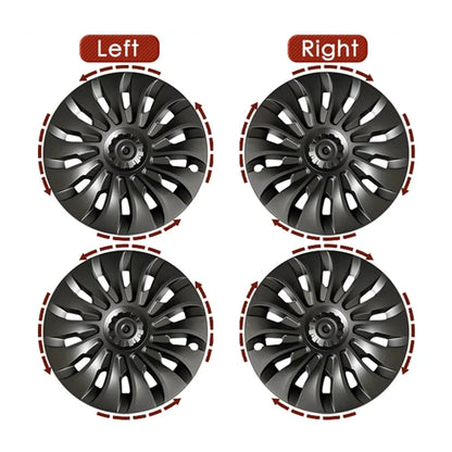 UberTurbine 18-Inch Wheel Cover Single Replacement for Tesla Model 3 Highland 2024+ (Photon Wheels Only) – Aerodynamic 14-Spoke Design, PC-ABS Durable Rim Protector, Satin & Gloss Black Options