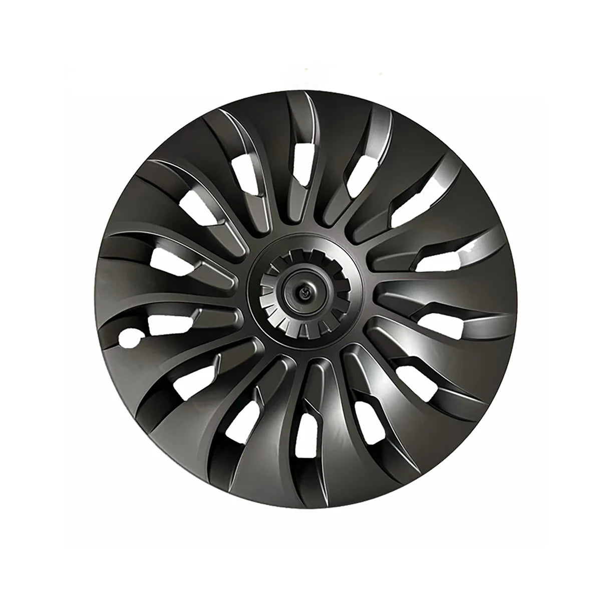 UberTurbine 18-Inch Wheel Cover Single Replacement for Tesla Model 3 Highland 2024+ (Photon Wheels Only) – Aerodynamic 14-Spoke Design, PC-ABS Durable Rim Protector, Satin & Gloss Black Options