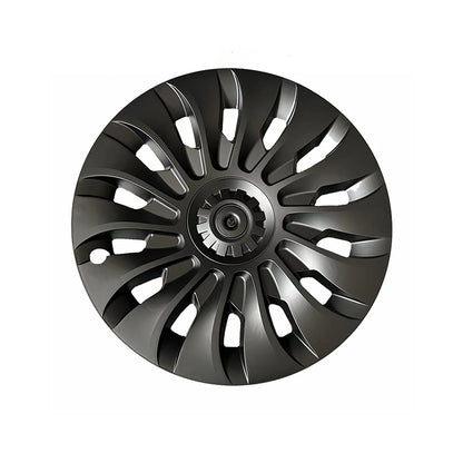 UberTurbine 18-Inch Wheel Cover Single Replacement for Tesla Model 3 Highland 2024+ (Photon Wheels Only) – Aerodynamic 14-Spoke Design, PC-ABS Durable Rim Protector, Satin & Gloss Black Options