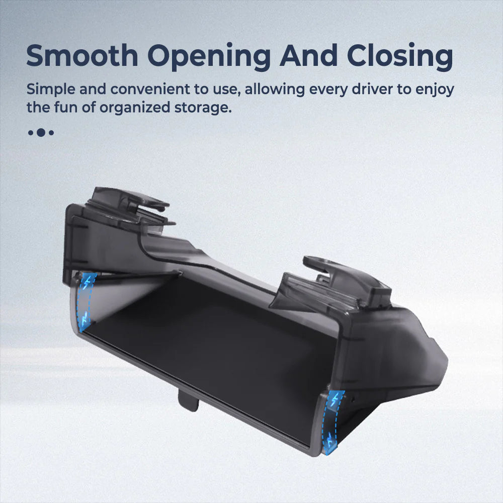 Under Screen Storage Organizer Tray for Tesla Model 3 Highland 2024+ & Model Y Juniper 2026+ – Center Display Hidden Storage Box with Anti-Slip Mat, No-Drill Interior Organizer
