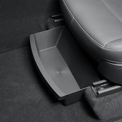2026+ Tesla Model Y Juniper Under Seat Storage Organizer (2PCS) – Custom TPE Hidden Drawer Storage Box Set for Front & Rear Seat Space, Interior Accessories Upgrade