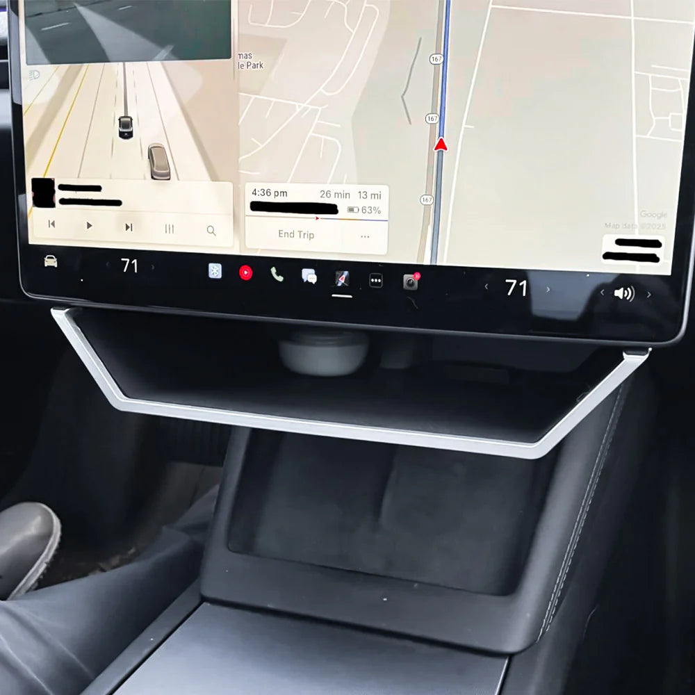 Under Screen Storage Organizer Tray for Tesla Model 3 Highland (2024–2026+) & Model Y Juniper (2025–2026+) – Magnetic Fit Center Console Storage Box for 15.4” / 16” Display, Anti-Slip & Noise Reduction Design