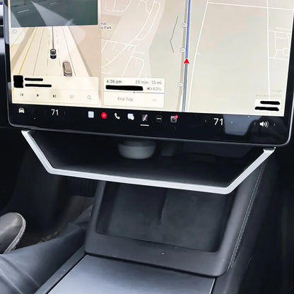 Under Screen Storage Organizer Tray for Tesla Model 3 Highland (2024–2026+) & Model Y Juniper (2025–2026+) – Magnetic Fit Center Console Storage Box for 15.4” / 16” Display, Anti-Slip & Noise Reduction Design