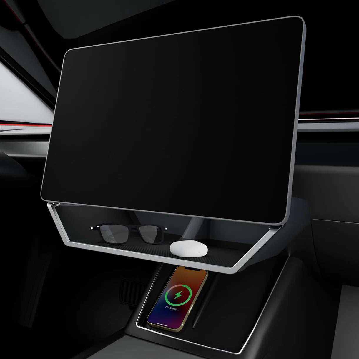 Under Screen Storage Organizer Tray for Tesla Model 3 Highland (2024–2026+) & Model Y Juniper (2025–2026+) – Magnetic Fit Center Console Storage Box for 15.4” / 16” Display, Anti-Slip & Noise Reduction Design