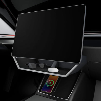 Under Screen Storage Organizer Tray for Tesla Model 3 Highland (2024–2026+) & Model Y Juniper (2025–2026+) – Magnetic Fit Center Console Storage Box for 15.4” / 16” Display, Anti-Slip & Noise Reduction Design