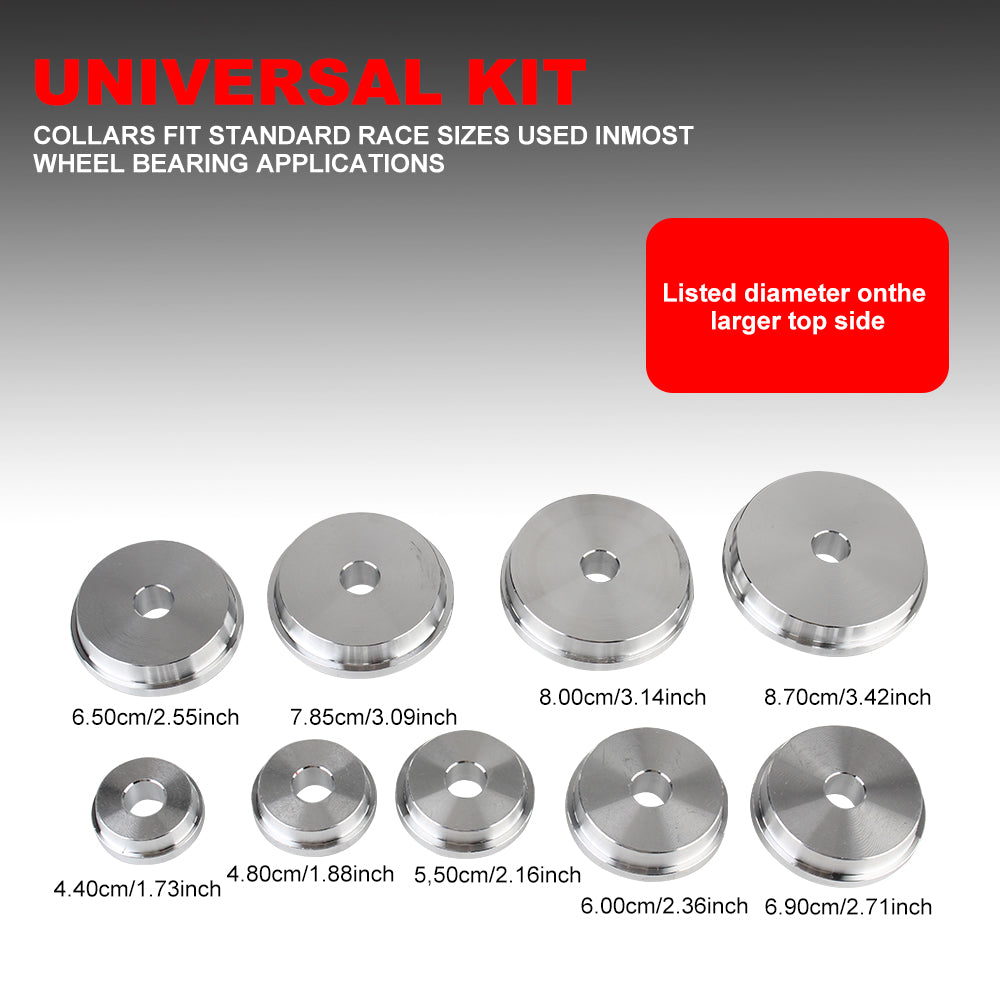 Universal Exit Fitting Collars fit standard race sizes used in most wheel bearing applications.