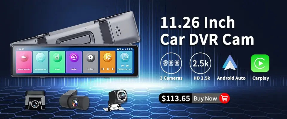 Universal car radio with wireless connectivity, touchscreen display, and support for CarPlay and Android Auto.