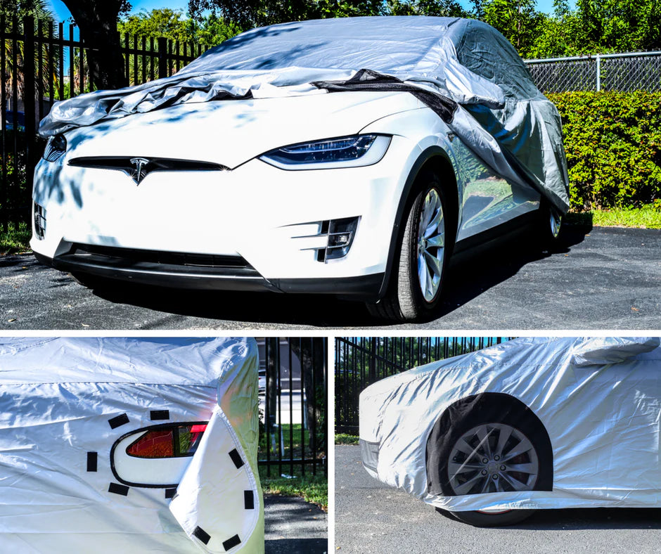 Custom Fit Car Cover for Tesla Model X – Water-Resistant Indoor & Outdoor Protection with Charging Access