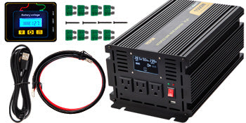 VEVOR Modified Sine Wave Power Inverter 1500W-5000W DC 12/24V to AC 110/120V with LCD Display Remote Controller for Camping Use