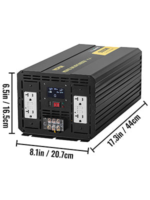 VEVOR Modified Sine Wave Power Inverter, LCD screen and LED indicators help users understand power inverter operation quickly.