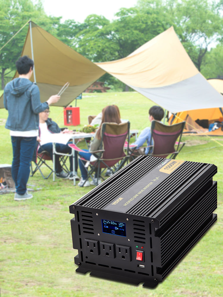 VEVOR Modified Sine Wave Power Inverter, The product is suitable for various uses including vacations, work trips, cars, RVs, and camping.