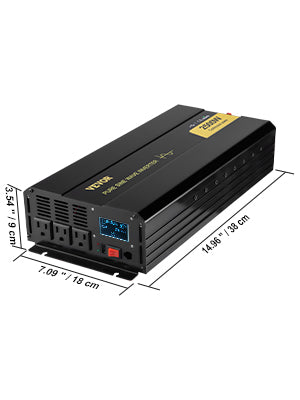 VEVOR Pure Sine Wave Power Inverter, 2500W Power Inverter,Pure Sine Wave,DC12V to AC120V