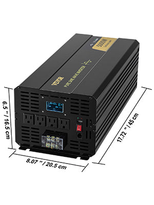 VEVOR Pure Sine Wave Power Inverter, 5000W Power Inverter,Pure Sine Wave,DC12V to AC120V