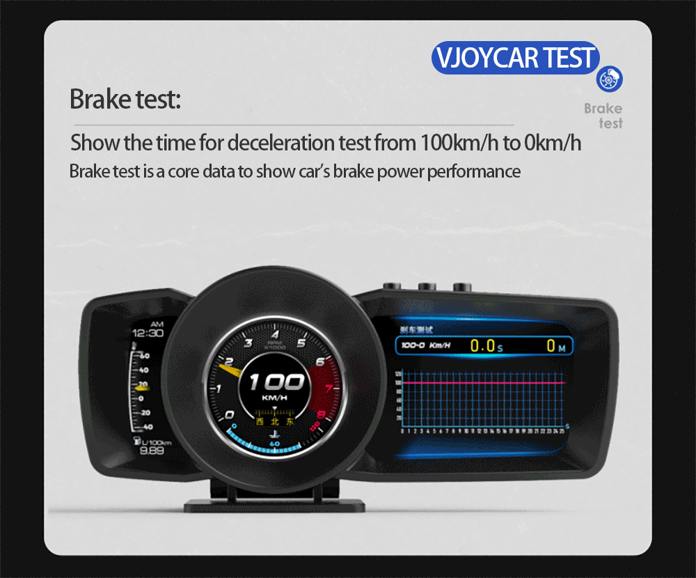 Vjoy Hawk 3.0 Car HUD, The Vjoy Hawk 3.0 is a car HUD display with multi-function dashboard features, including speedometer, auto gauge, alarm system, and turbo boost.