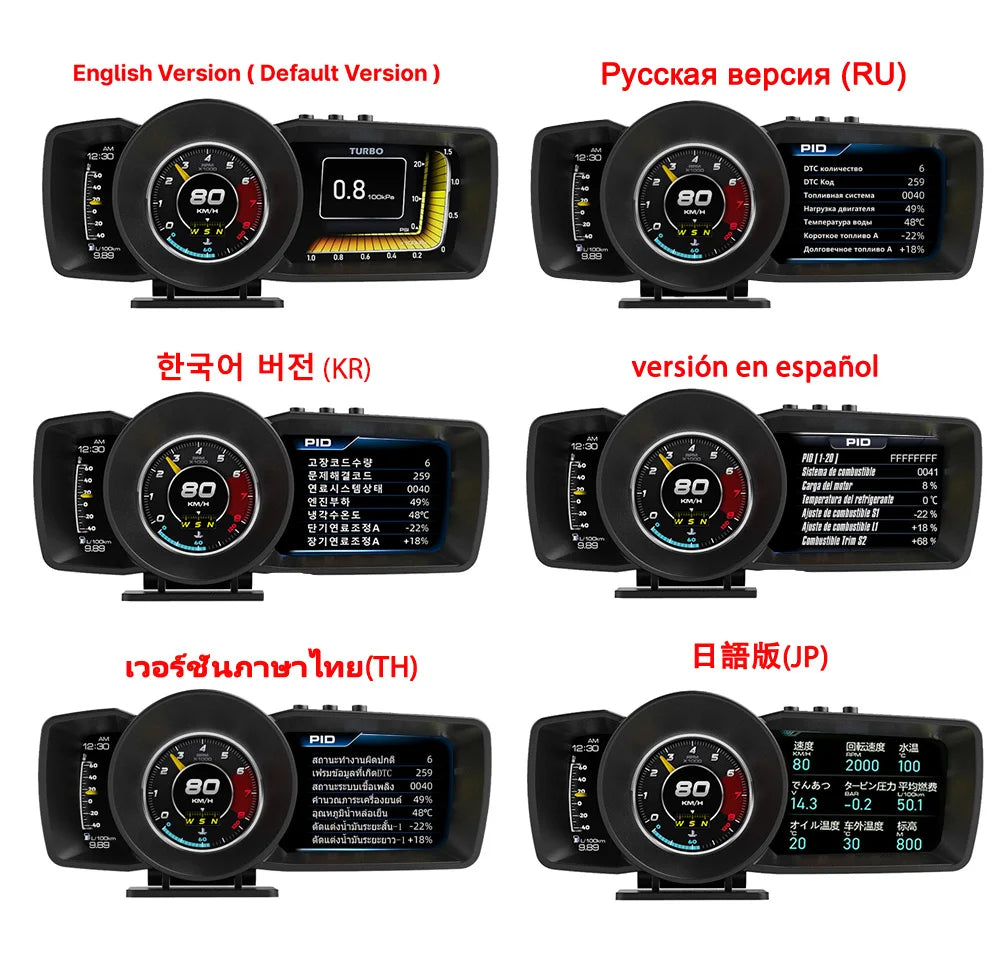 Vjoy Hawk 3.0 Car HUD, The Vjoy Hawk HUD features an English version with default settings, also supporting Russian, Korean, Spanish and others.