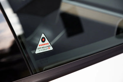 Tesla Sentry Mode Warning Window Clings – Set of 4, Camera Surveillance Alerts for Model S, 3, X & Y