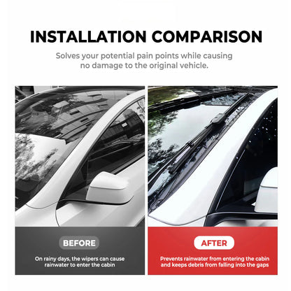 Water Deflector Windshield Seal Strip for Tesla Model 3 (2017–2026+) & Tesla Model Y (2020–2026+) – A-Pillar Rain Guard Silicone Trim, Anti-Leak Interior Protection & Noise Reduction